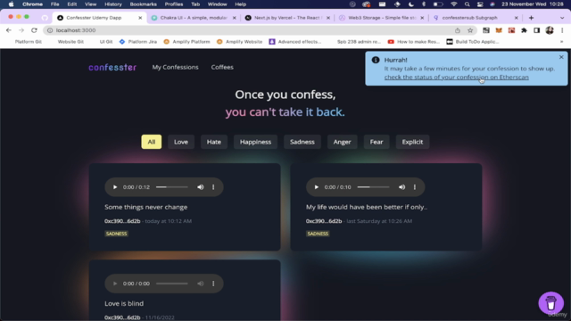 Build a fullstack confesster dapp – Screenshot 1