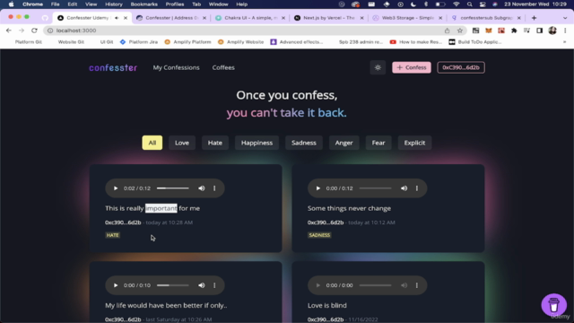 Build a fullstack confesster dapp – Screenshot 2