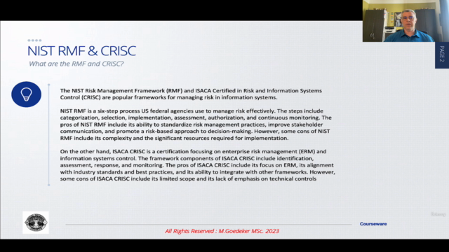 NIST RMF (Risk Management Framework) and ISACA CRISC – Screenshot 1