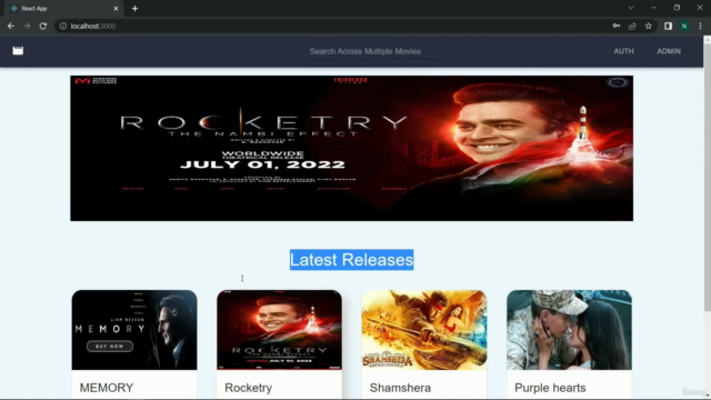 MERN Stack Advanced Project: A Movie Booking System (2023) – Screenshot 1
