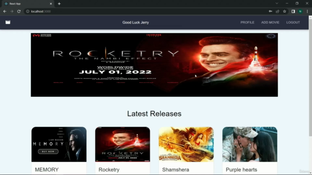MERN Stack Advanced Project: A Movie Booking System (2023) – Screenshot 4