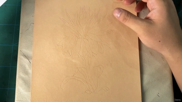 Leather carving Fritillaria imperalis flower – Screenshot 1