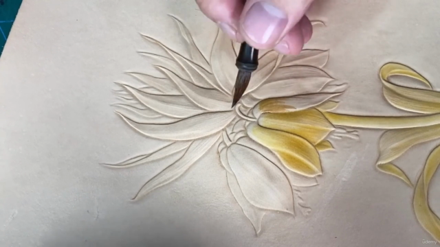 Leather carving Fritillaria imperalis flower – Screenshot 3