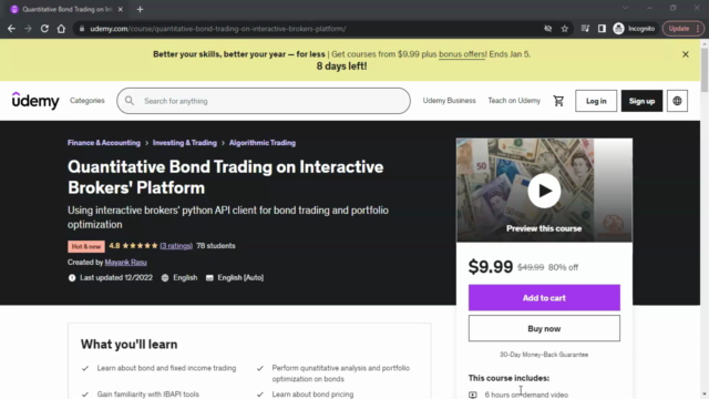 Quantitative Bond Trading on Interactive Brokers' Platform – Screenshot 1