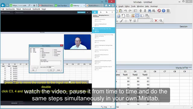 Getting Familiar with Minitab – Screenshot 3