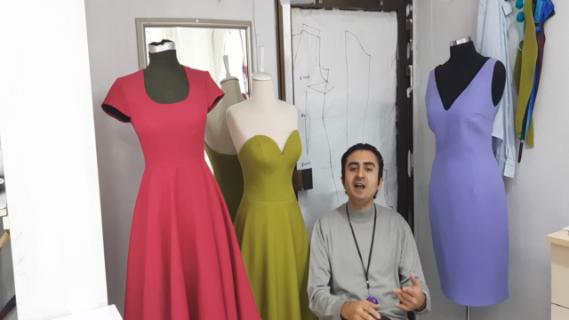 Ceket yaka elbise kalıbı terzilik modelislik dikiş dersi 2 – Screenshot 3