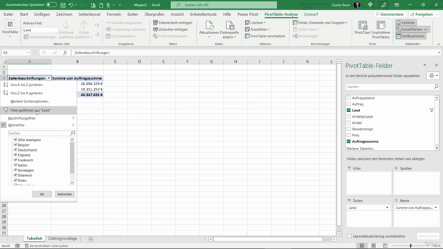 Die vollständige Einführung in Pivot Tabellen mit Excel 365 – Screenshot 1