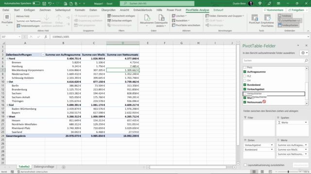 Die vollständige Einführung in Pivot Tabellen mit Excel 365 – Screenshot 2