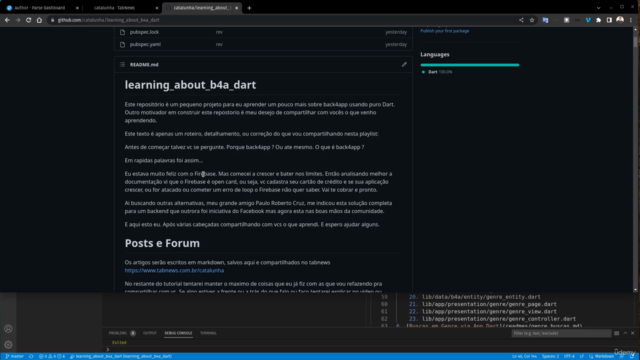 back4app um backend completo para Dart/Flutter: Database – Screenshot 1