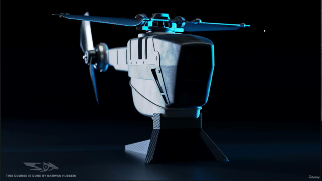 BLENDER: Learn how to create the military Black Hornet drone - Screenshot_03