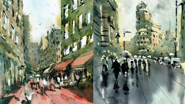Loose Watercolor Painting - Streetscapes – Screenshot 1
