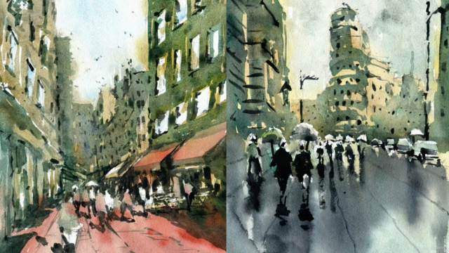 Loose Watercolor Painting - Streetscapes – Screenshot 2