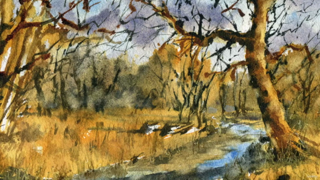 Loose Watercolor Essentials - Atmospheric Trees and River – Screenshot 2