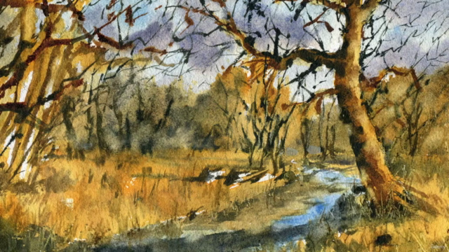 Loose Watercolor Essentials - Atmospheric Trees and River – Screenshot 4