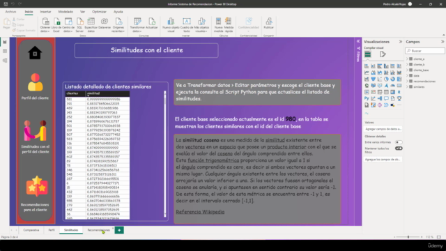 Sistema de Recomendación en Power BI con Python y SQL Server – Screenshot 3