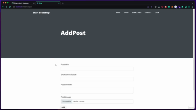 ReactJS with Supabase build a full-stack website – Screenshot 2