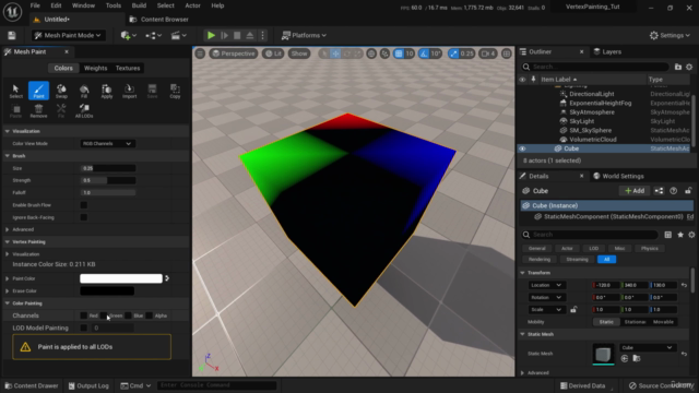 Learn Vertex Painting in Unreal Engine 5 – Screenshot 2