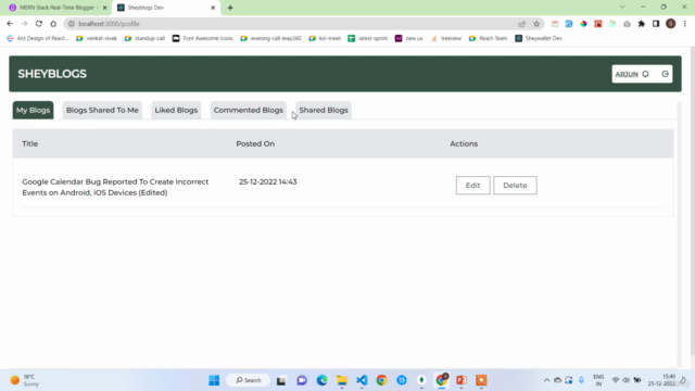 MERN Stack Real-Time Blogger App - React ,Node ,Socket IO – Screenshot 4