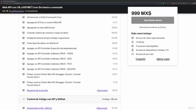 Web API con C# y ASP.NET Core – Screenshot 1