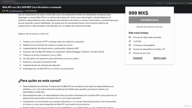 Web API con C# y ASP.NET Core – Screenshot 4