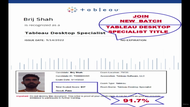 Tableau Desktop Specialist Certification Exams – Screenshot 1