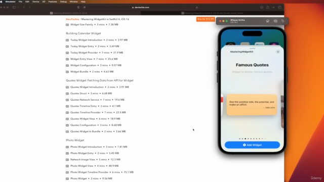 Mastering WidgetKit in SwiftUI 4, iOS 16 with Dynamic Island – Screenshot 1