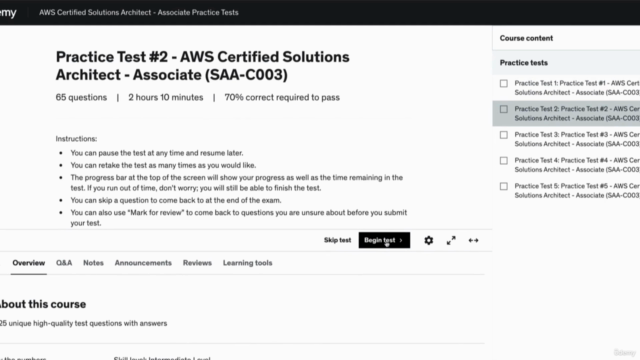 AWS Certified Solutions Architect - Associate Practice Tests – Screenshot 2