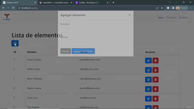 Crud en Javascript, API fetch, MySQL php y github desde cero – Screenshot 1