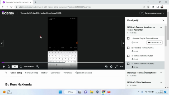 Termux ile Sıfırdan Etik Hacker Olma Kursu(2023) – Screenshot 2