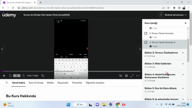 Termux ile Sıfırdan Etik Hacker Olma Kursu(2023) – Screenshot 3