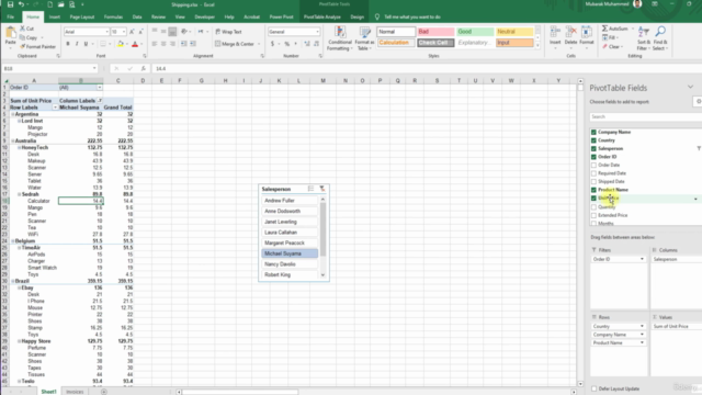 Pivottableتحليل البيانات باستخدام الجداول المحوريةفي الإكسل – Screenshot 2