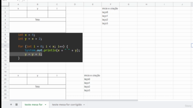 Curso de teste de mesa estrutura de repetição – Screenshot 3