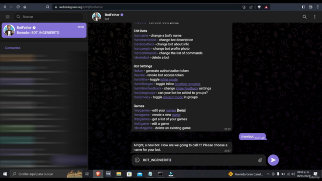 Crea un bot de telegram automatizado con Node-Red – Screenshot 2