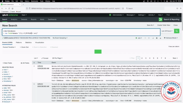 "Fields & Extractions" Splunk Course – Screenshot 3
