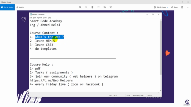 Complete Front-End In Arabic 2023 ( Level 1 : HTML5 & CSS3 ) – Screenshot 1