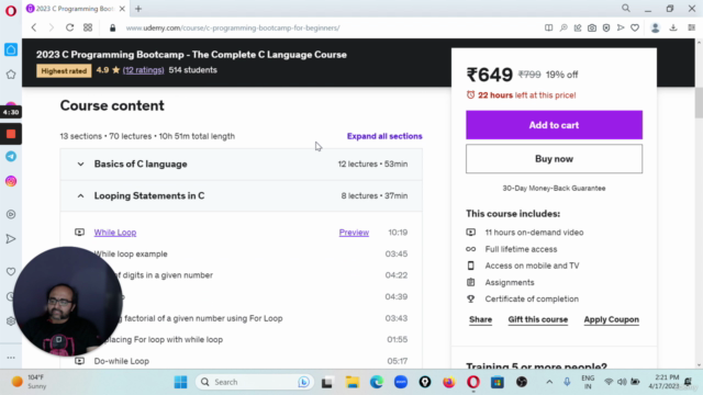 2025 C Programming Bootcamp - The Complete C Language Course – Screenshot 1