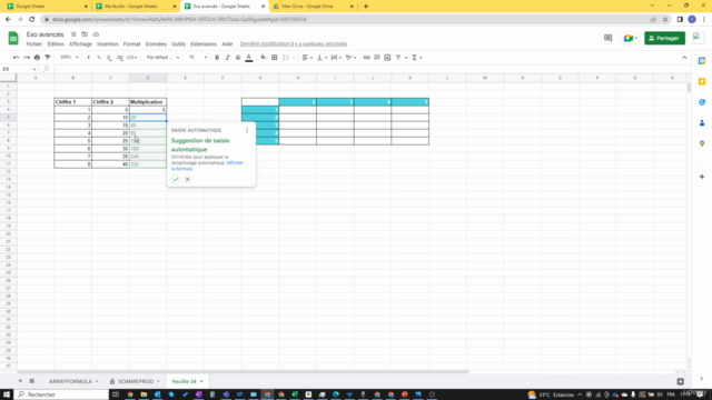 Maitriser Google Sheets: Niveau Avancé – Screenshot 1