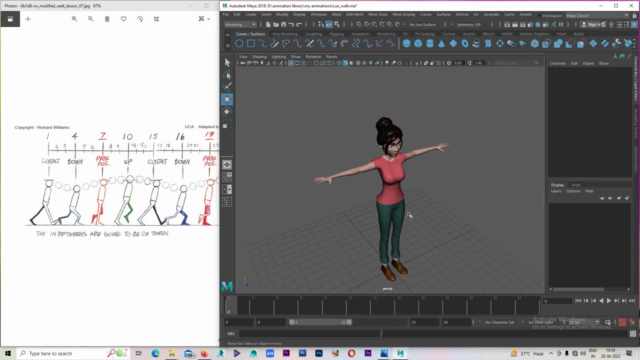 How to make walk cycle animation in autodesk maya – Screenshot 2