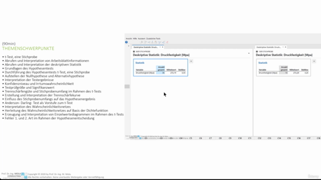 t-Test 1 Stichprobe in Minitab – Tabtrainer® Hypothesentest – Screenshot 2