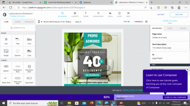 App móvil sin código con Google Sheets & AppGyver – Screenshot 4