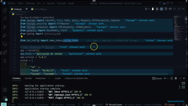 FastAPI, backend con Python – Screenshot 1