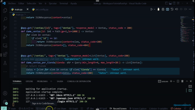 FastAPI, backend con Python – Screenshot 2