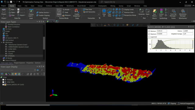 Micromine Open Pit Optimization : A practical Example – Screenshot 3