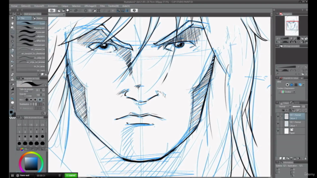 CLIP STUDIO PAINT: Drawing a warrior - Screenshot_01