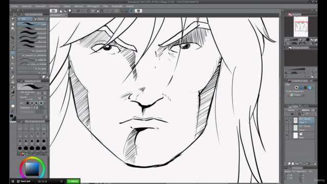 CLIP STUDIO PAINT: Drawing a warrior - Screenshot_03
