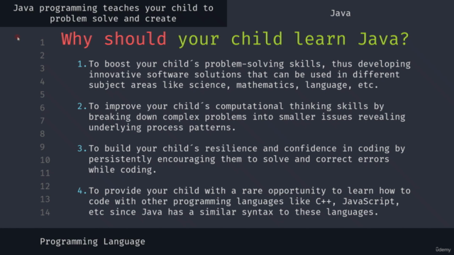 Animated Java Programming Language Course For Kids – Screenshot 1