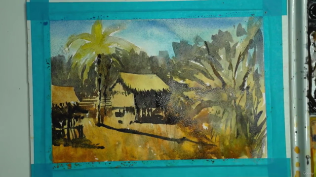 Loose Watercolour Landscape Painting: Laos Scene – Screenshot 2