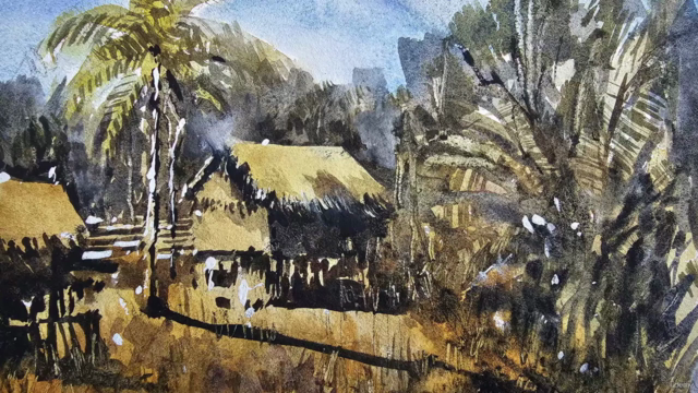 Loose Watercolour Landscape Painting: Laos Scene – Screenshot 4
