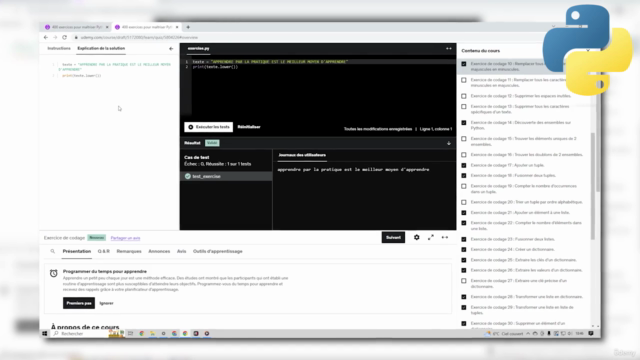 200 exercices pour maîtriser Python de A à Z en 2025 – Screenshot 1