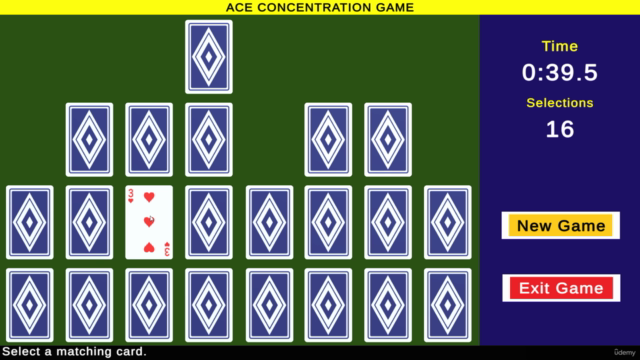 Creating a Concentration Game Using Unity and C# – Screenshot 2